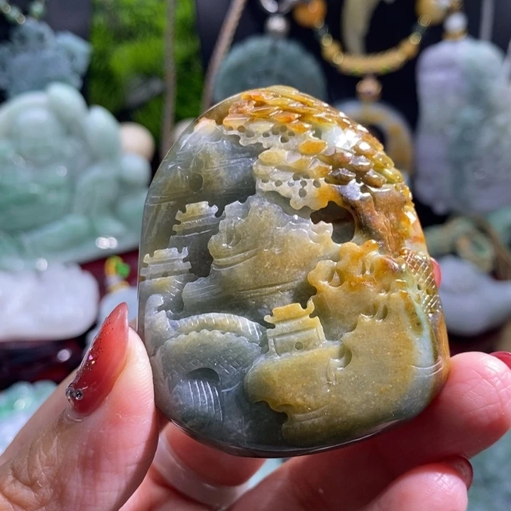 【闪购商品】颈饰未镶嵌翡翠山水