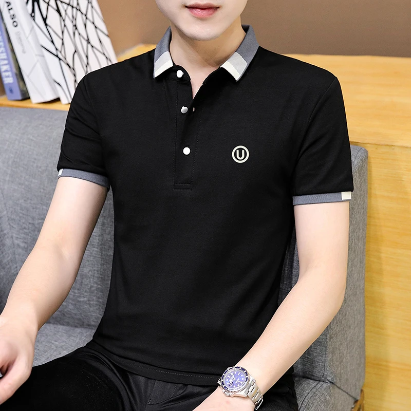 【热销】夏季半袖有领男士短袖T恤男款上衣服男装POLO衫男生男式