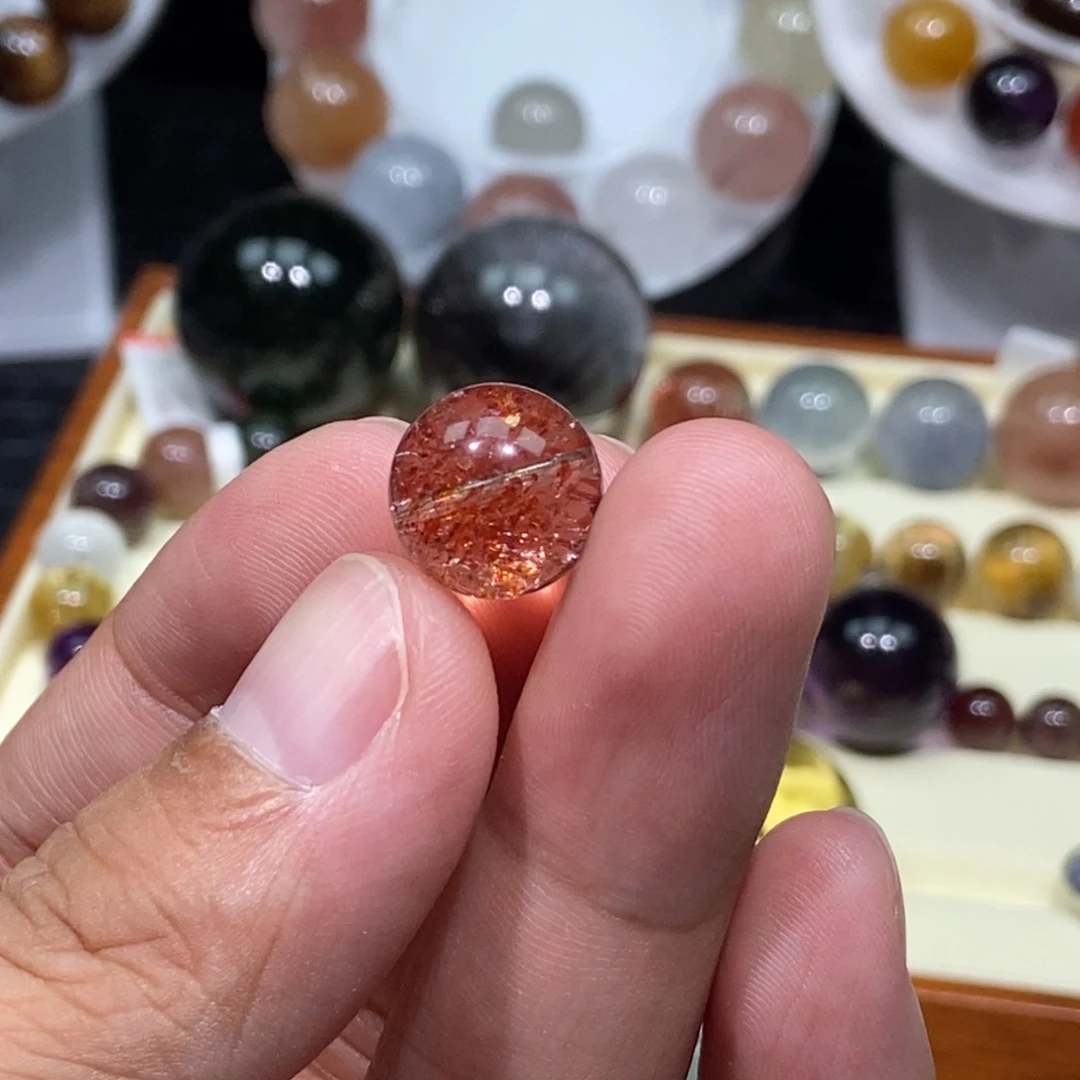 水晶手链未镶嵌金草莓晶单珠吊坠