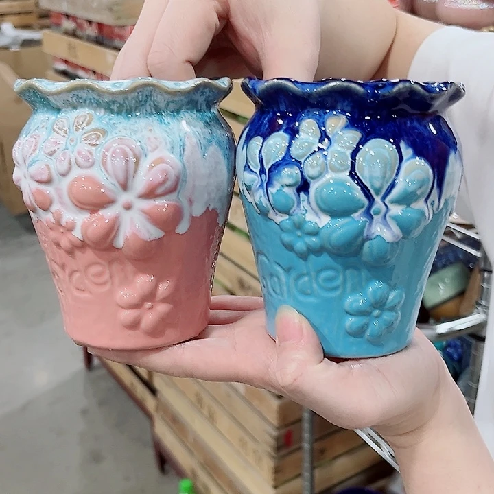 有孔.凑单10元陶瓷花盆发货！