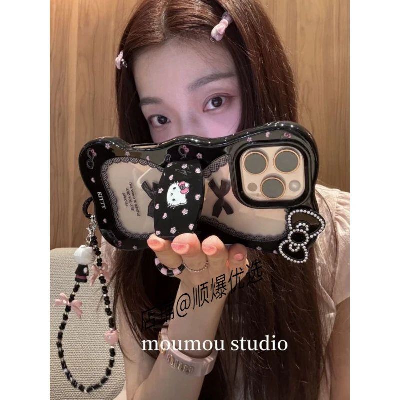 ins小众韩风碎花猫咪适用iPhone16手机壳苹果15/14promax潮13新款