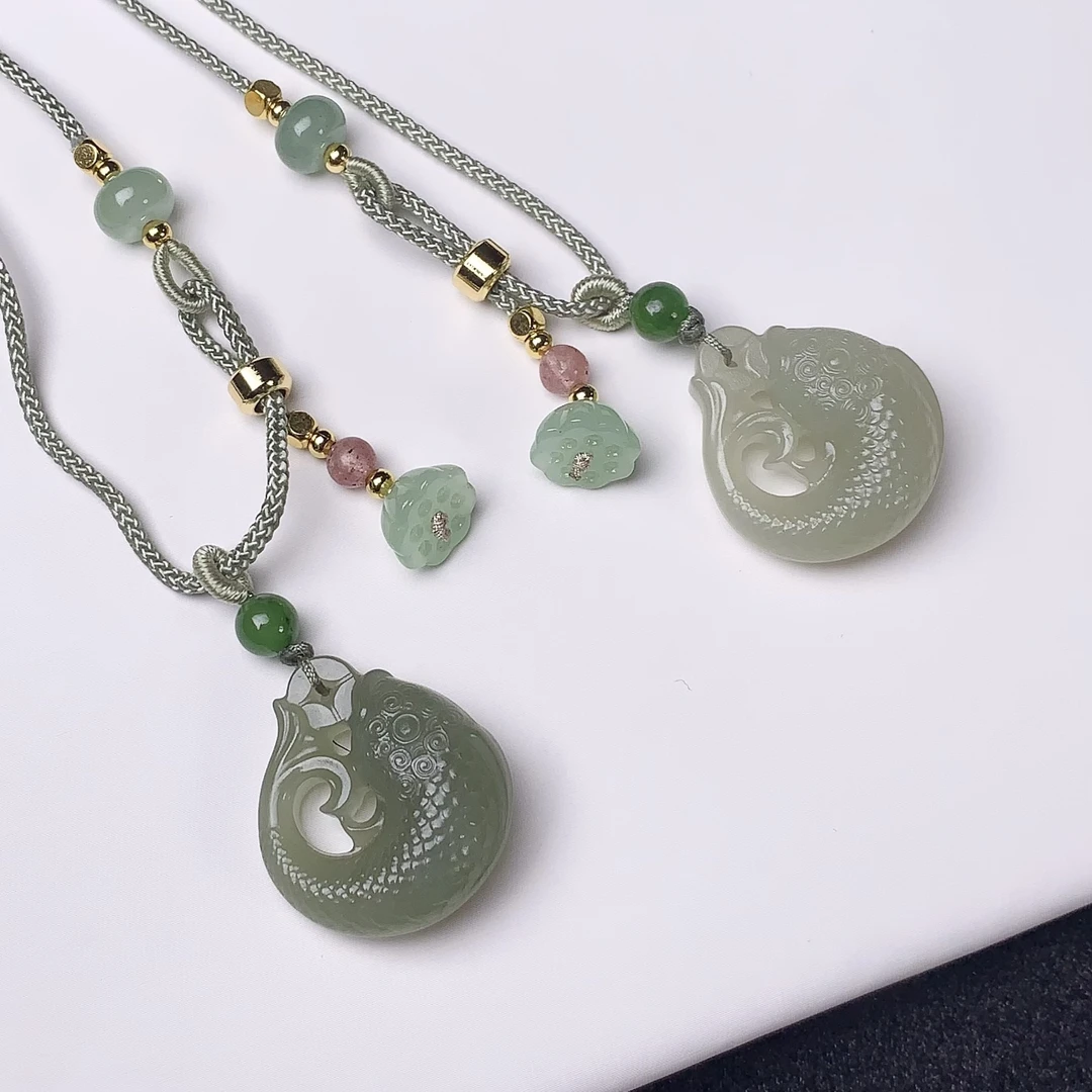 【麦子家族夏日特惠】天然和田玉挂件吊坠百搭多样性发1 D2191