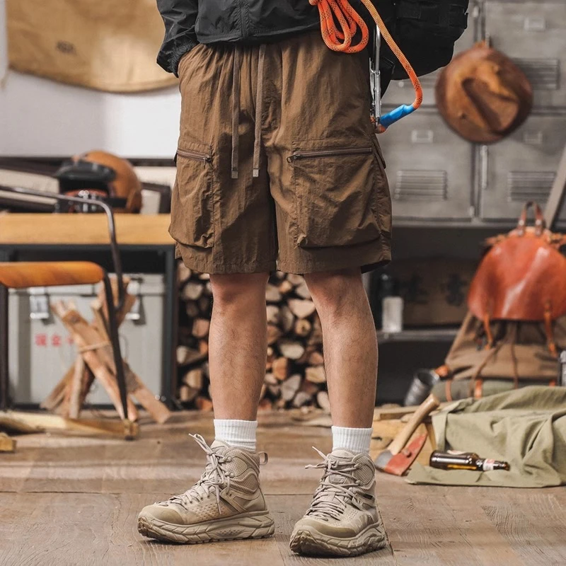 美式机能工装短裤男潮牌复古休闲裤新款通勤机能多口袋五分裤男款