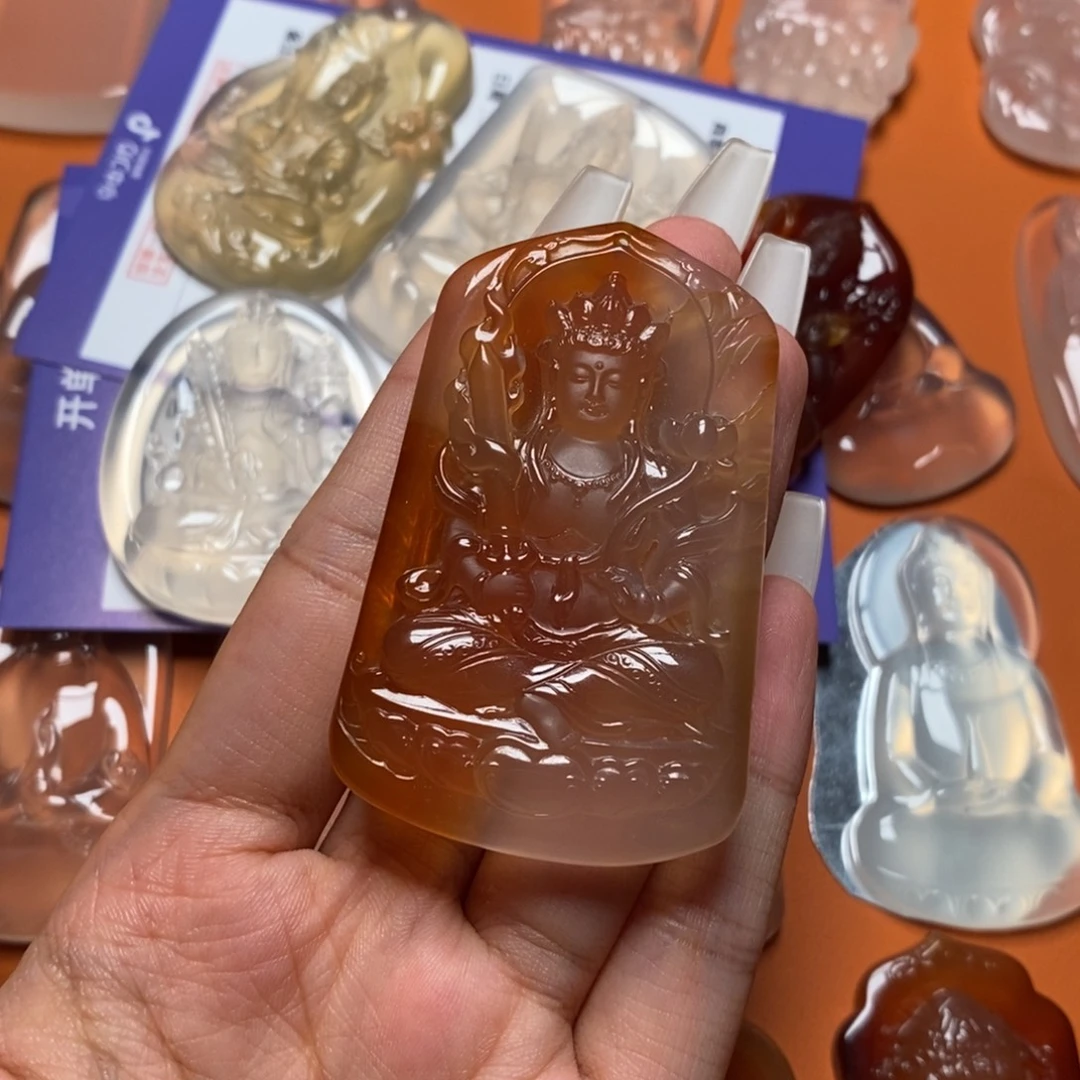 美***依玛瑙/玉髓吊坠未镶嵌