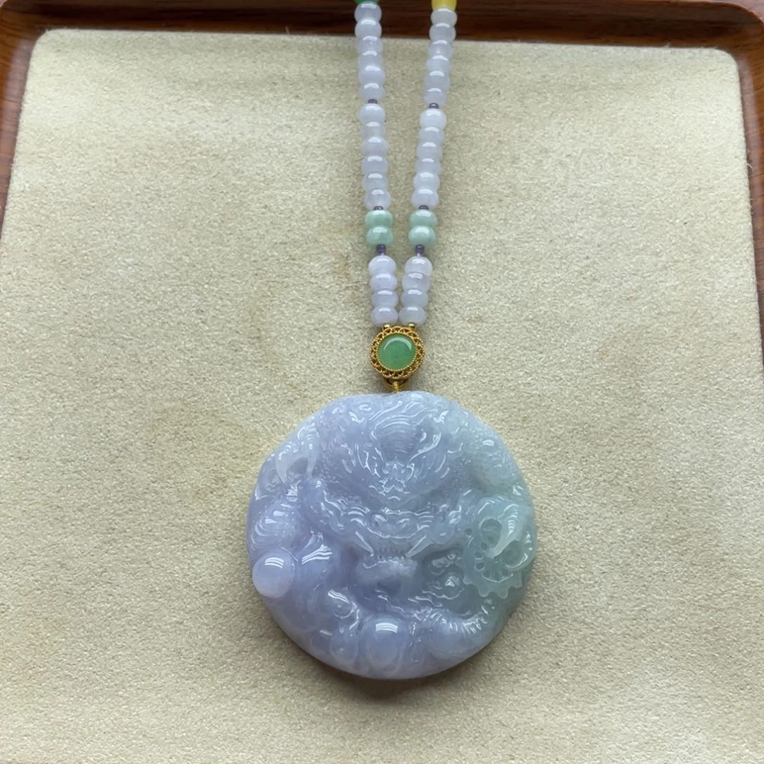 翡翠未镶嵌颈饰翡翠龙牌