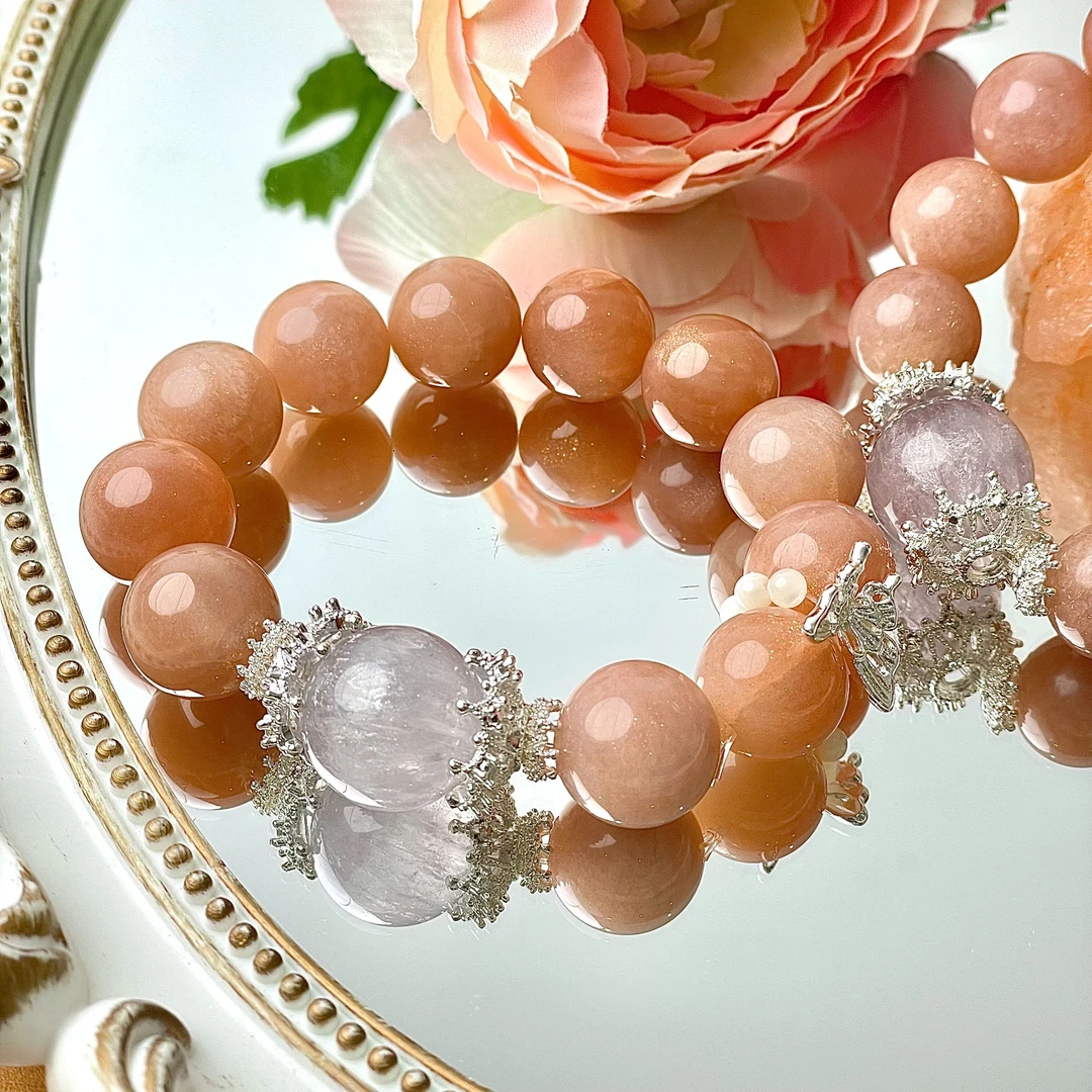 【发光发热】太阳石萤石15-16mm手串面小仙多样性发其一Z