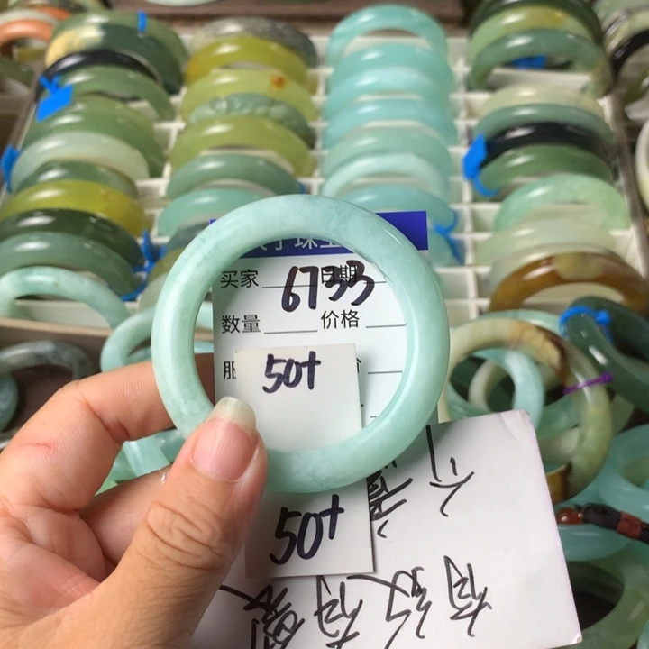 未镶嵌蛇纹石玉手镯6733