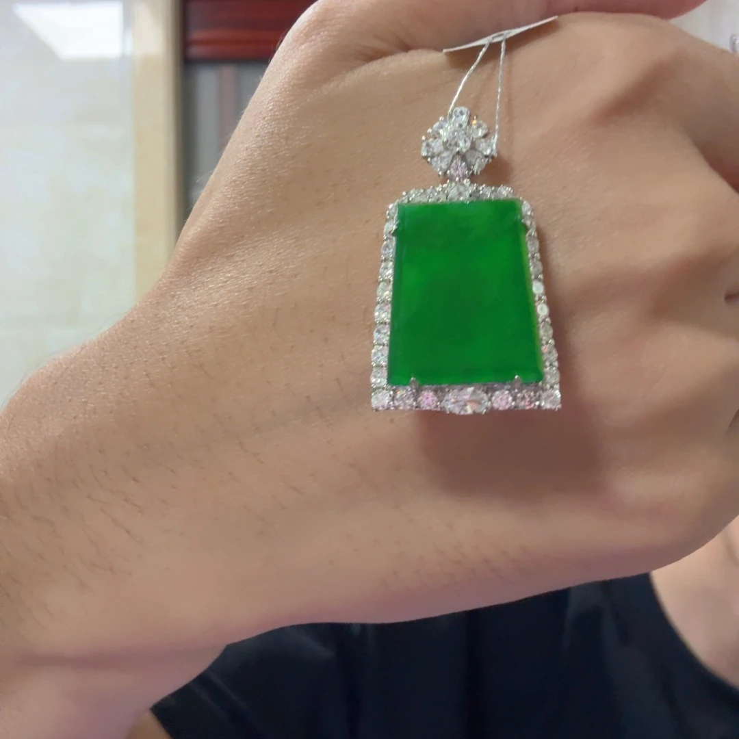 翡翠银S925镶嵌颈饰吊坠