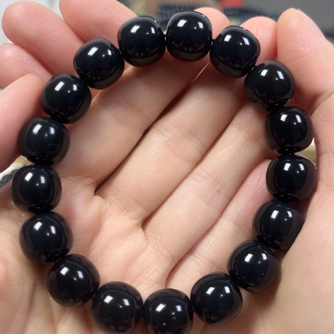 和田玉未镶嵌手串卡12.9老形珠