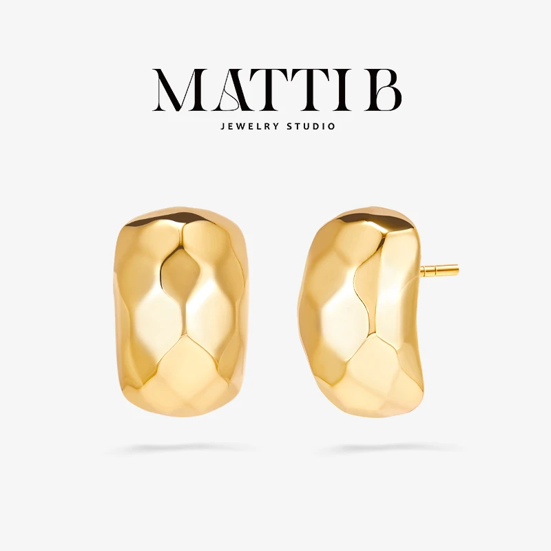 铜合金耳饰 几何形多切面方块耳钉女气质轻奢新爆款高级耳环2023