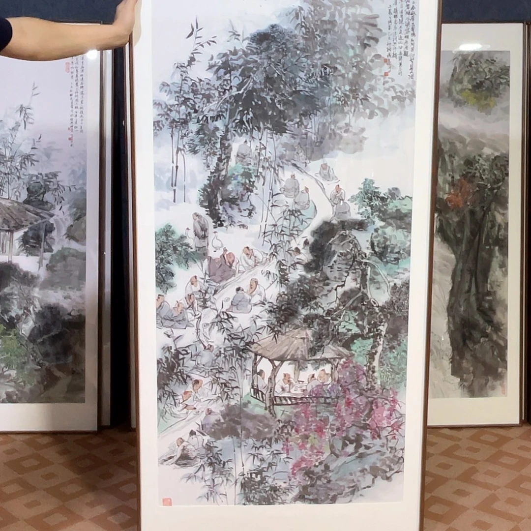 国画手绘画作品带框80/160