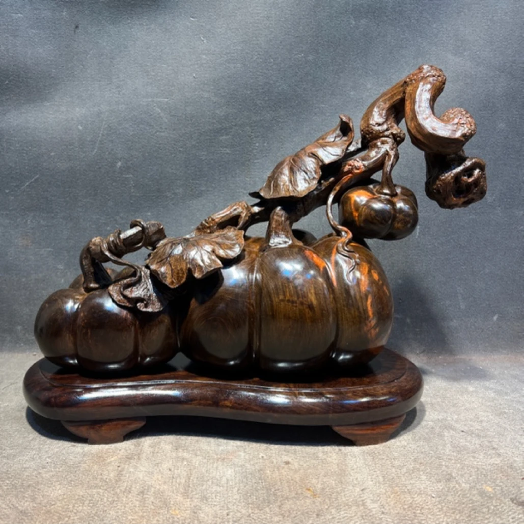 老挝酸枝雕刻瓜果摆件家大业大工艺