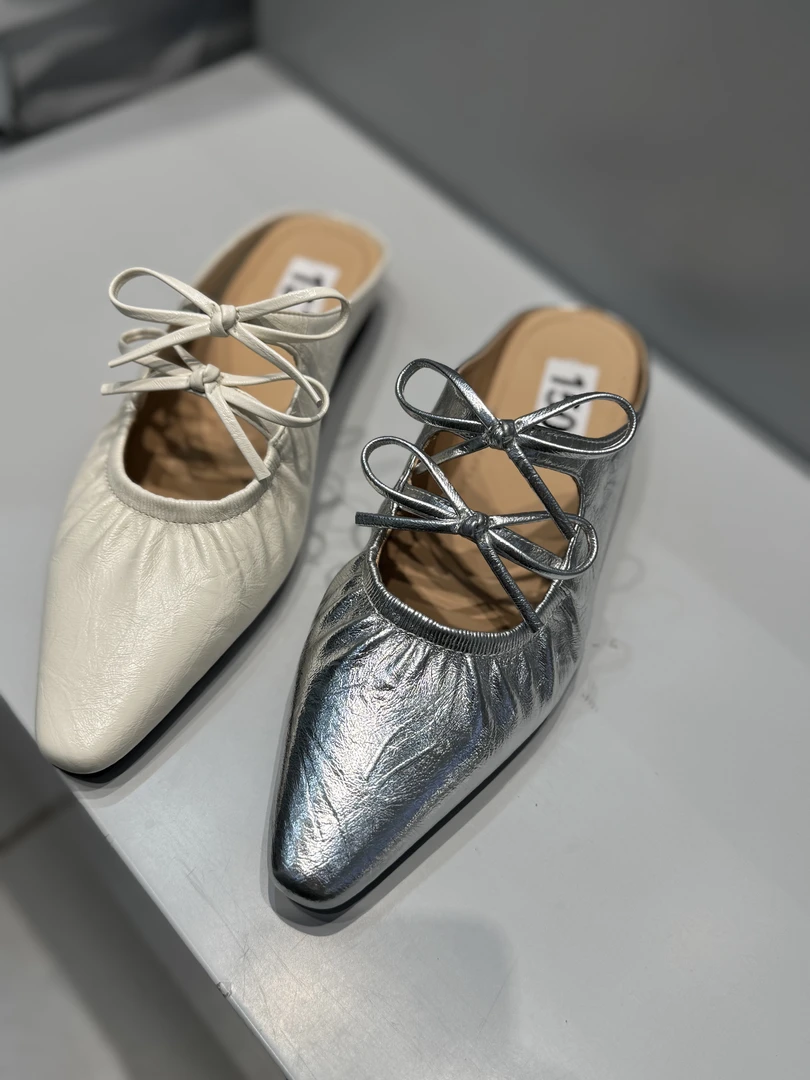 3号店夏季蝴蝶结休闲舒适包头半拖鞋纯色法式