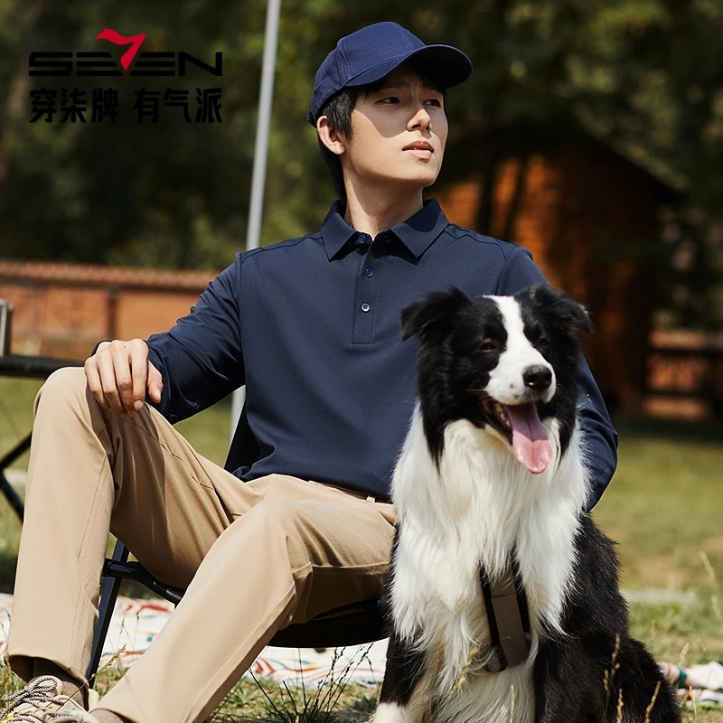 长袖商务休闲Polo衫男保暖修身型秋冬翻领秋季商务127T70640