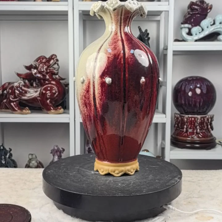 摆件钧瓷摆件神後鎮鈞瓷