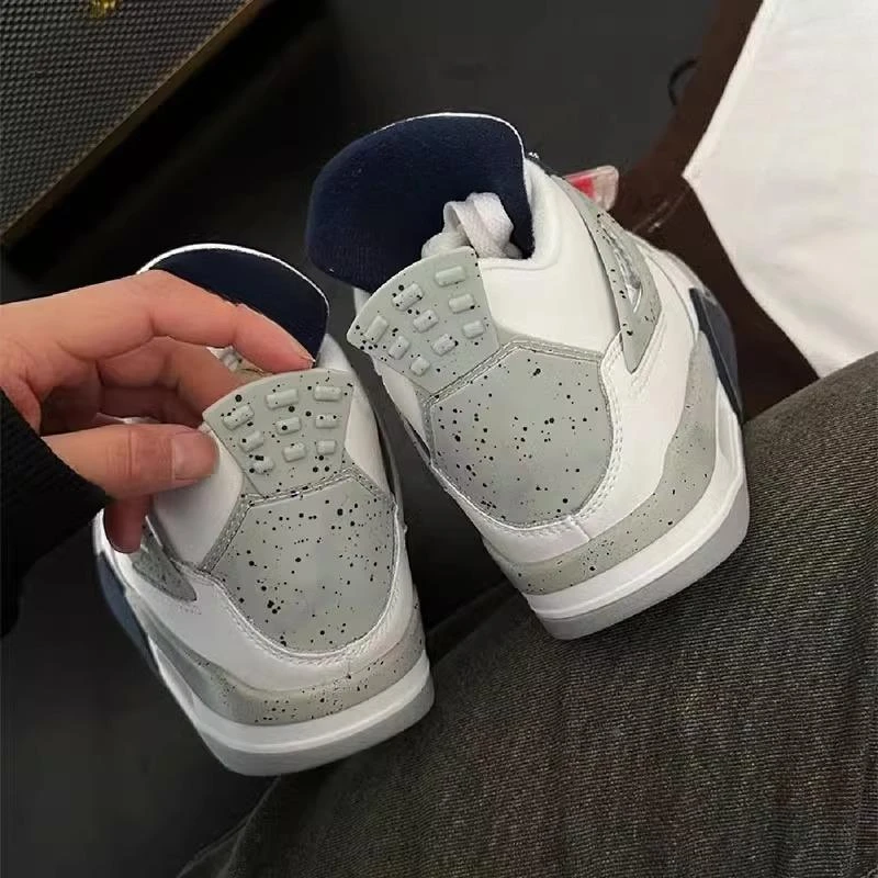 【cufk官网正品】aj4电母男鞋白水泥红外线巴黎大学蓝气垫鞋男aj