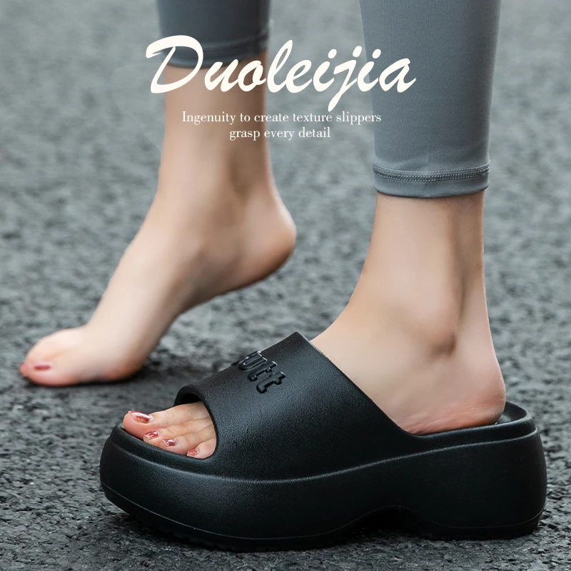 凉拖鞋女款夏季2025新款厚底增高防滑海边沙滩高跟一字拖女士外穿