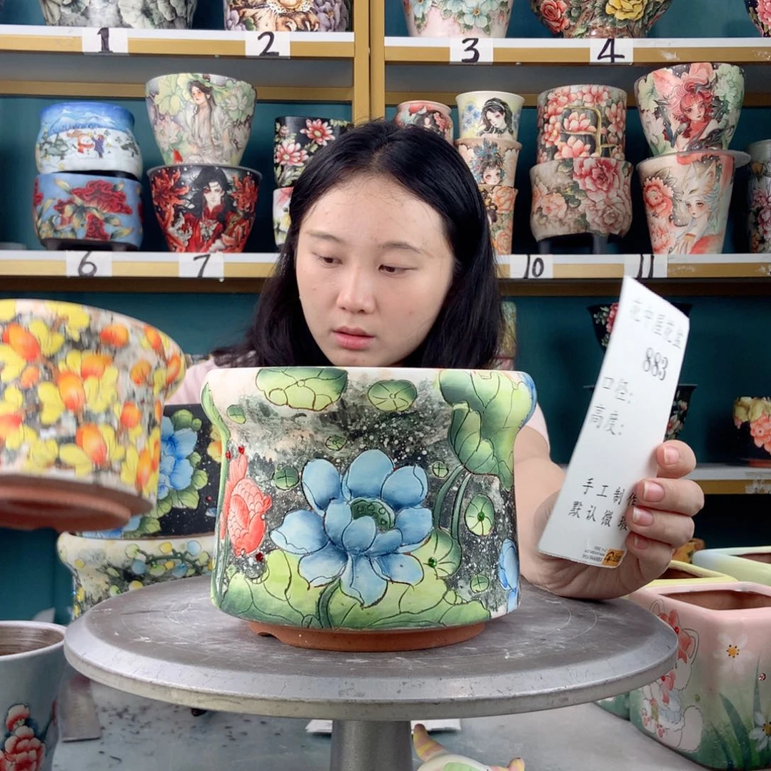 反***猫景德镇手工花盆883