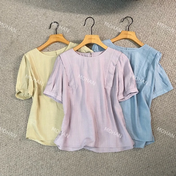 【墨涵精选】叠肩气质百搭时尚显瘦百搭休闲衫27377