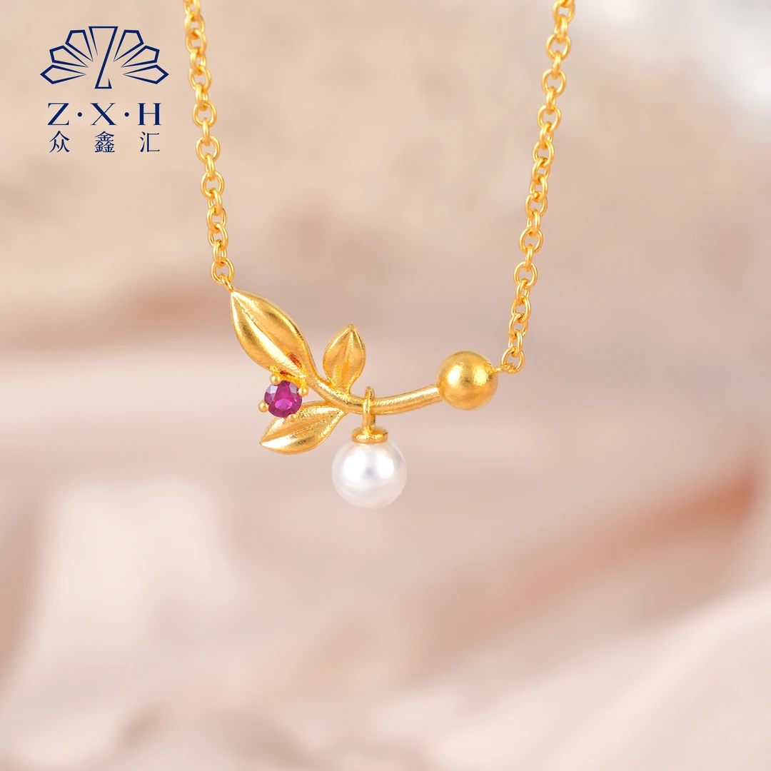 {众鑫汇}足金999 新中式古法花枝招展套链7克