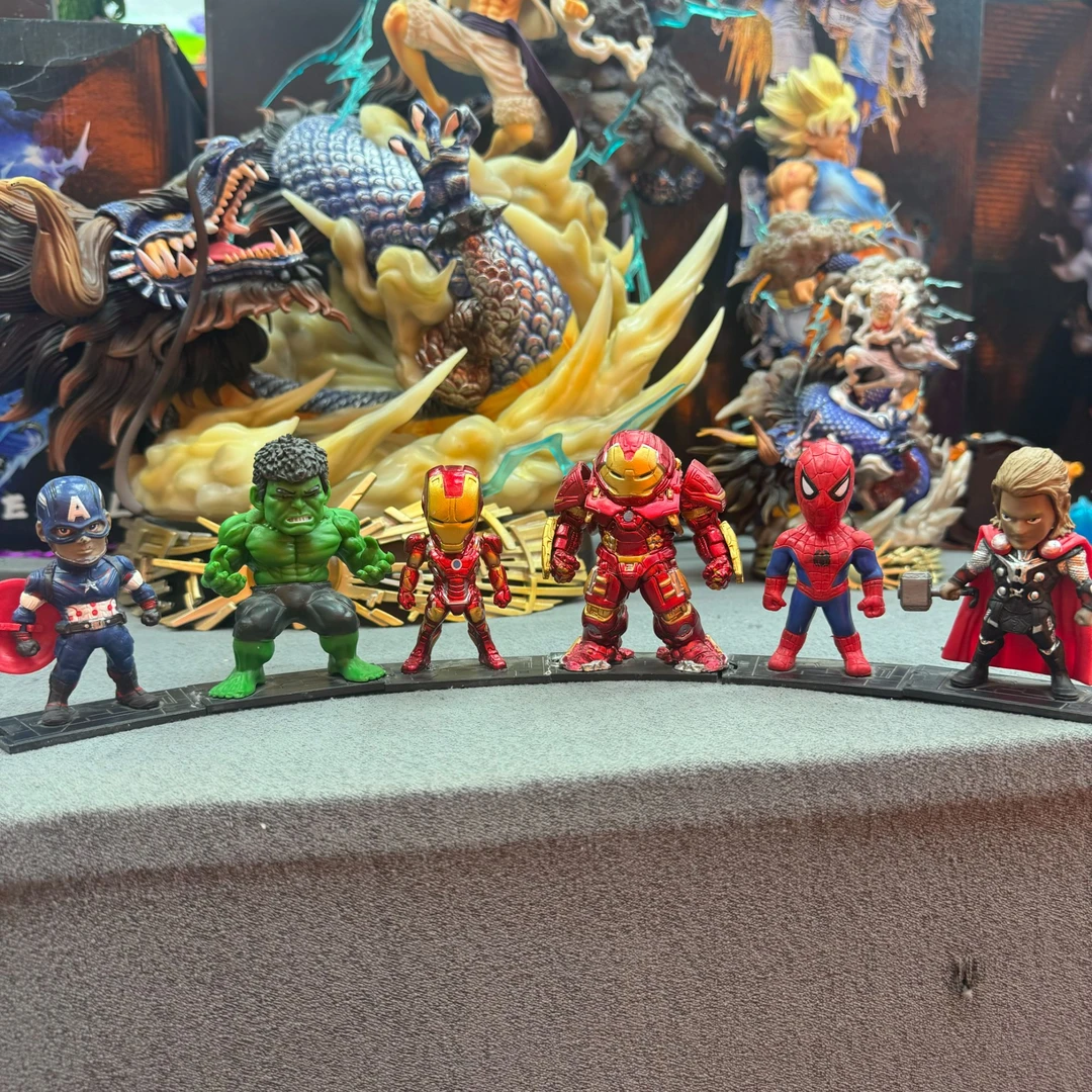 漫威6联 单个高约10厘米复仇者联盟手办共计6个+底座组装
