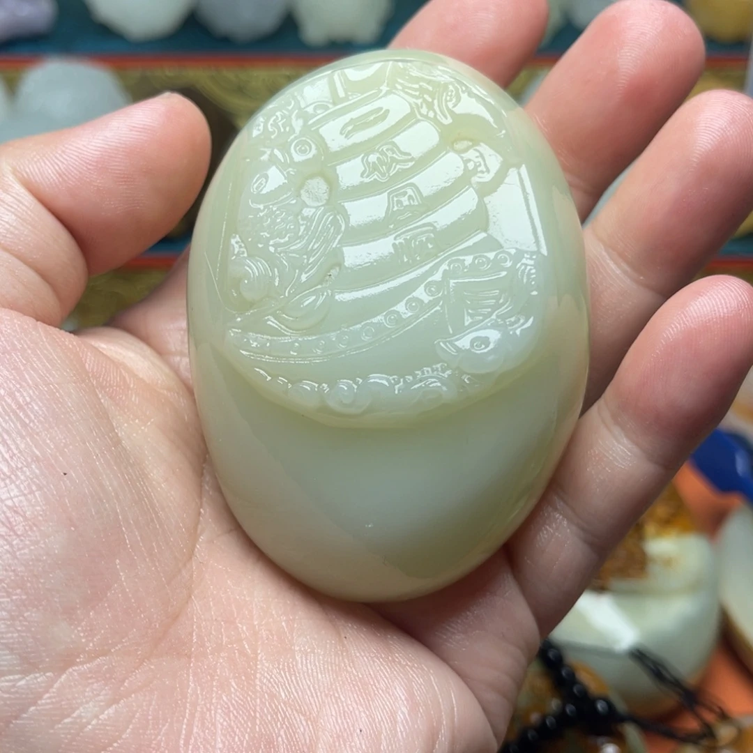 石材天然方解石手把件不退换