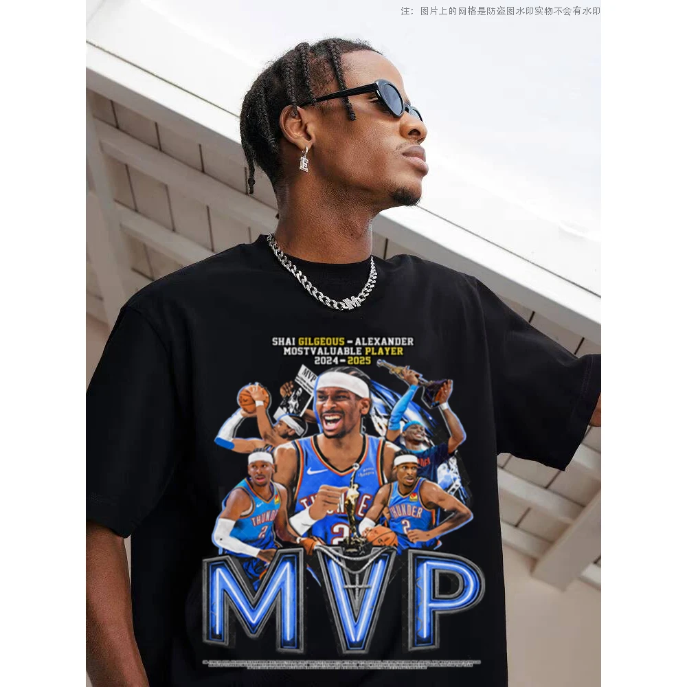 雷霆亚历山大短袖印花设计感休闲街头夏季男数码直喷宽松复