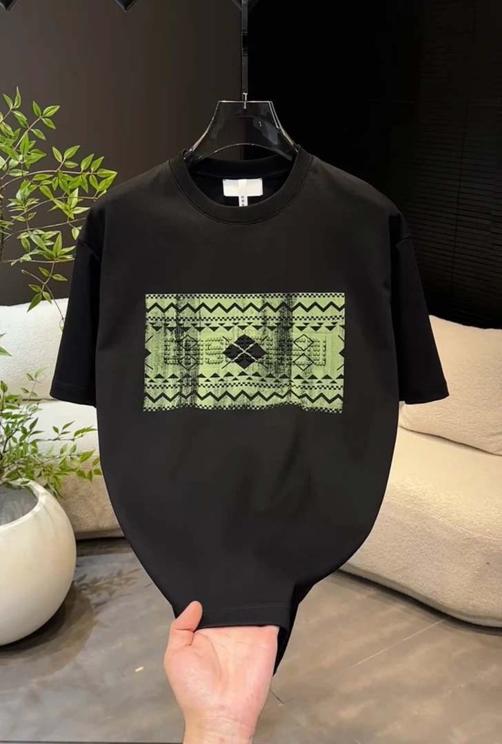 短袖T恤男士夏季新款个性印花圆领上衣美式休闲修身潮牌ins打底衫