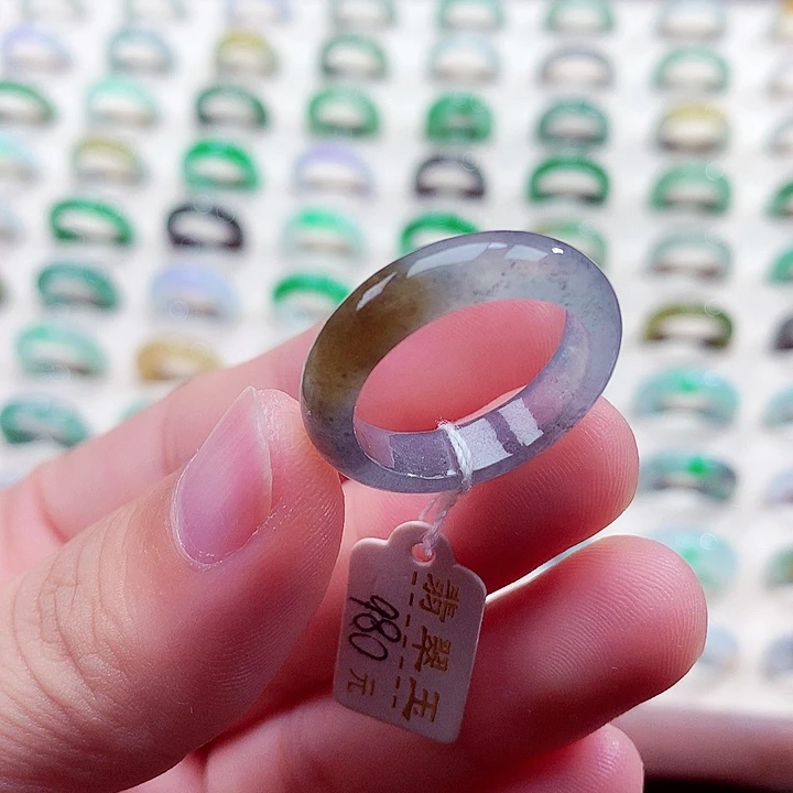 翡翠未镶嵌戒指20-21号