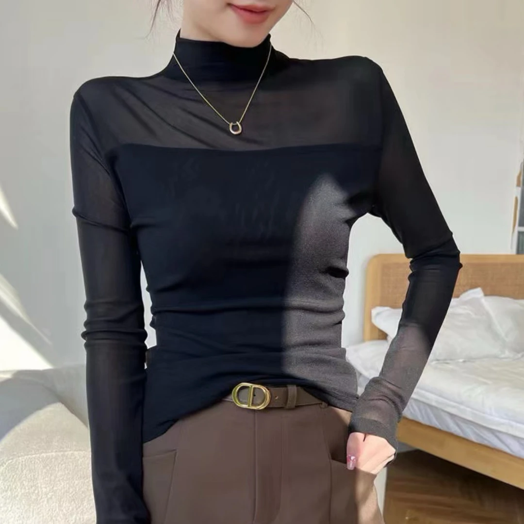 小妖精大码女装小心机网纱小衫T恤