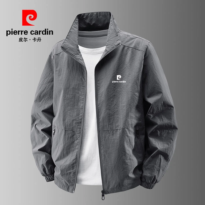 皮尔卡丹夹克男秋冬新款男士外穿户外运动宽松韩版休闲中老年外套