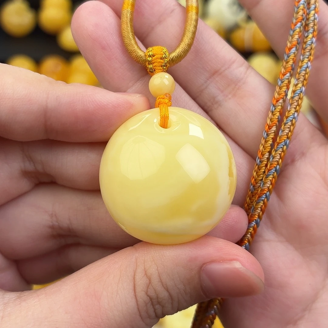 蜜蜡未镶嵌毛衣链蜜蜡