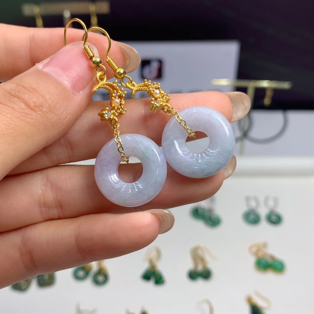 翡翠未镶嵌耳饰耳饰