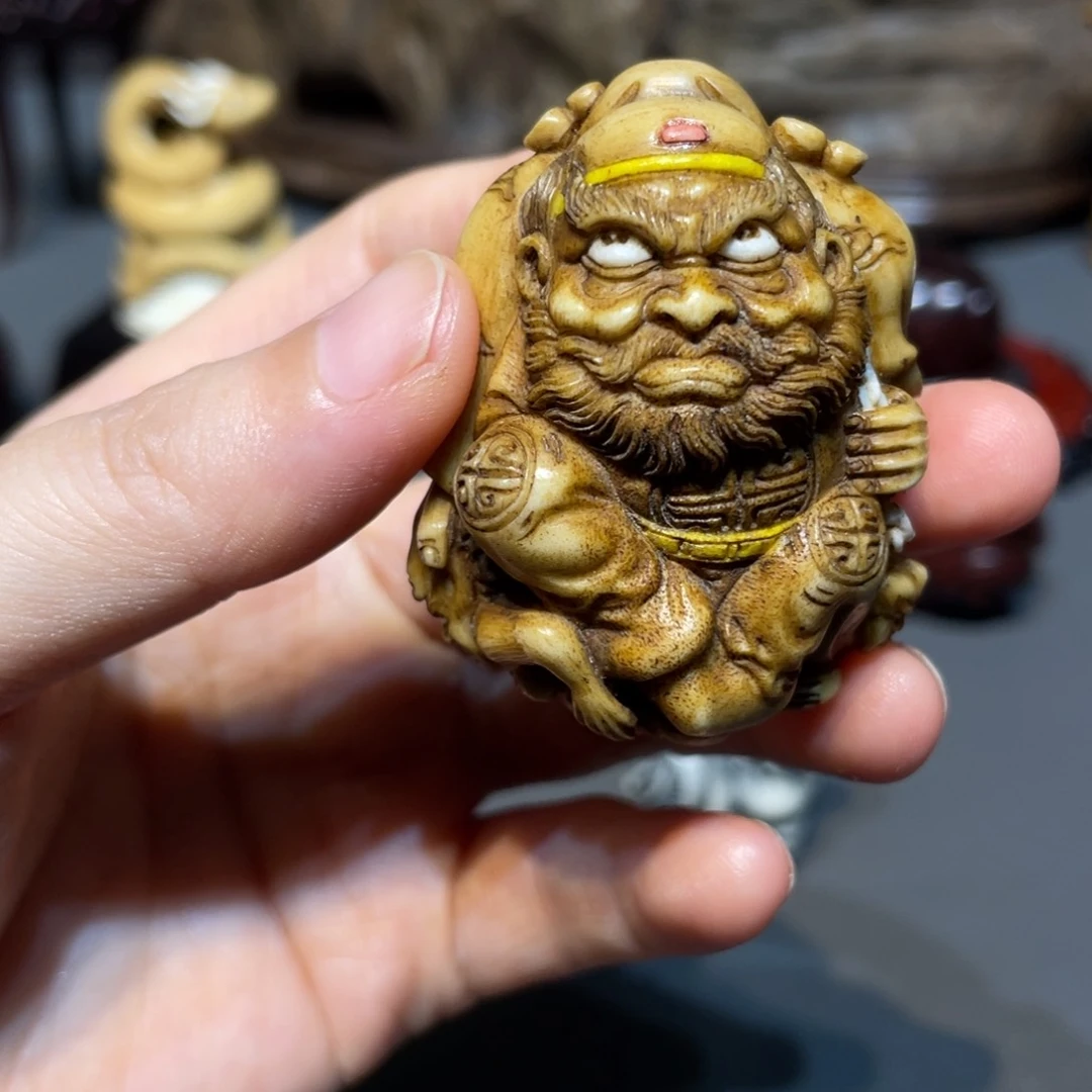 细***霜香榧木摆件工艺品摆件鹿角