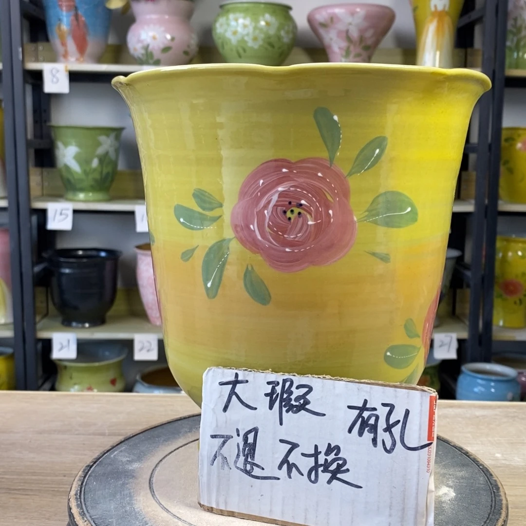 景德镇手工手绘陶瓷花盆