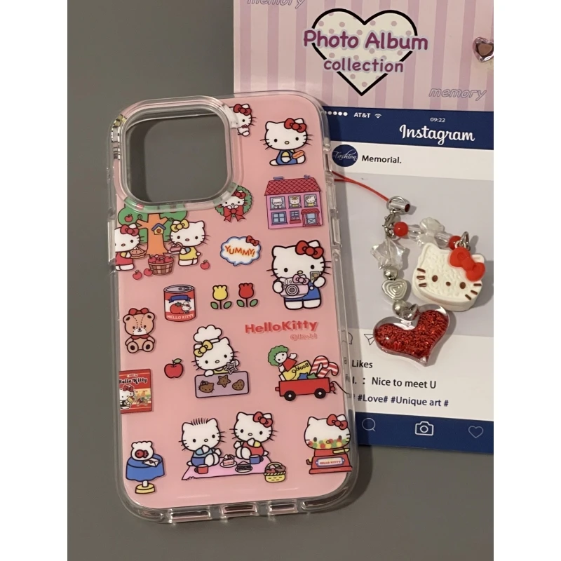 奥菲顿野餐凯蒂挂件适用iPhone1615大孔手机壳华为vivo小米oppo套