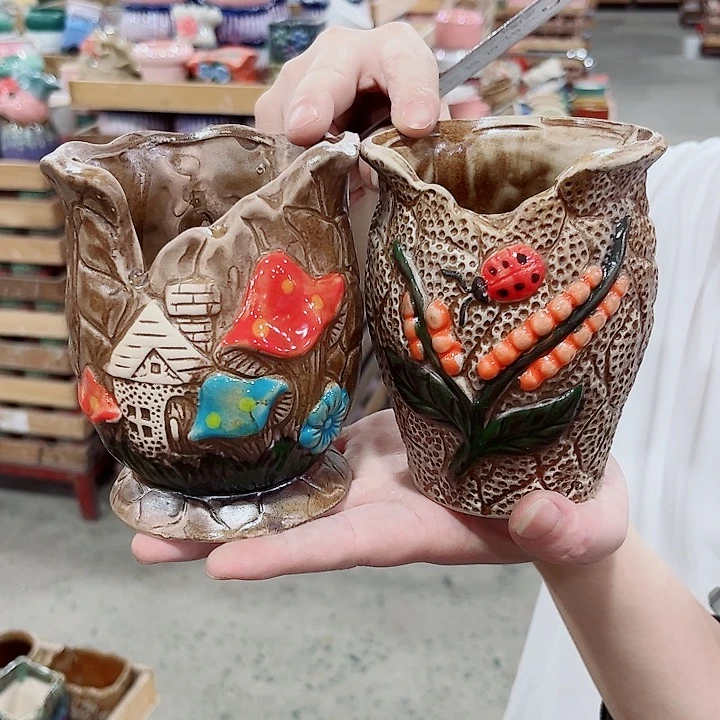 有孔.凑单10元陶瓷花盆发货！