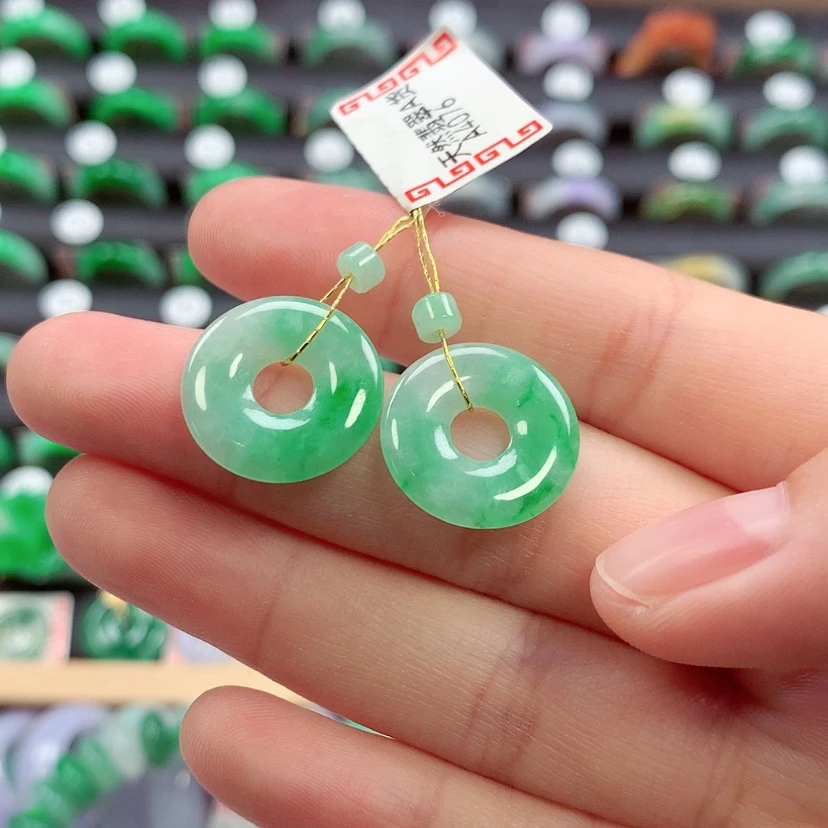 【闪购商品】未镶嵌戒指翡翠甜甜圈一对