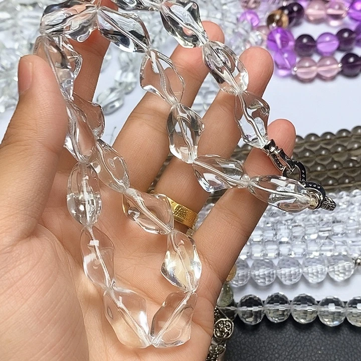 非金属双A白色手串大气