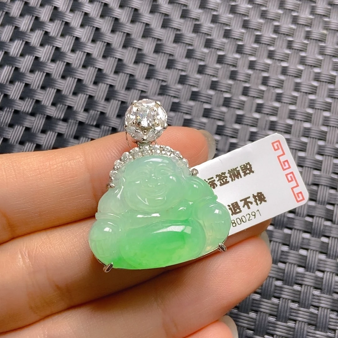 颈饰银S925镶嵌翡翠