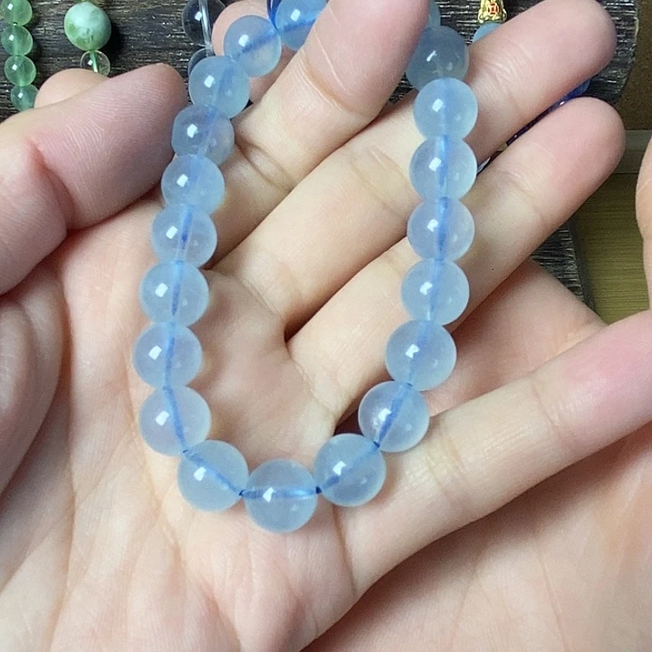 水晶手串未镶嵌海蓝宝
