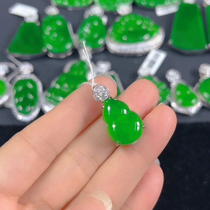 翡翠银S925镶嵌吊坠(不含链)