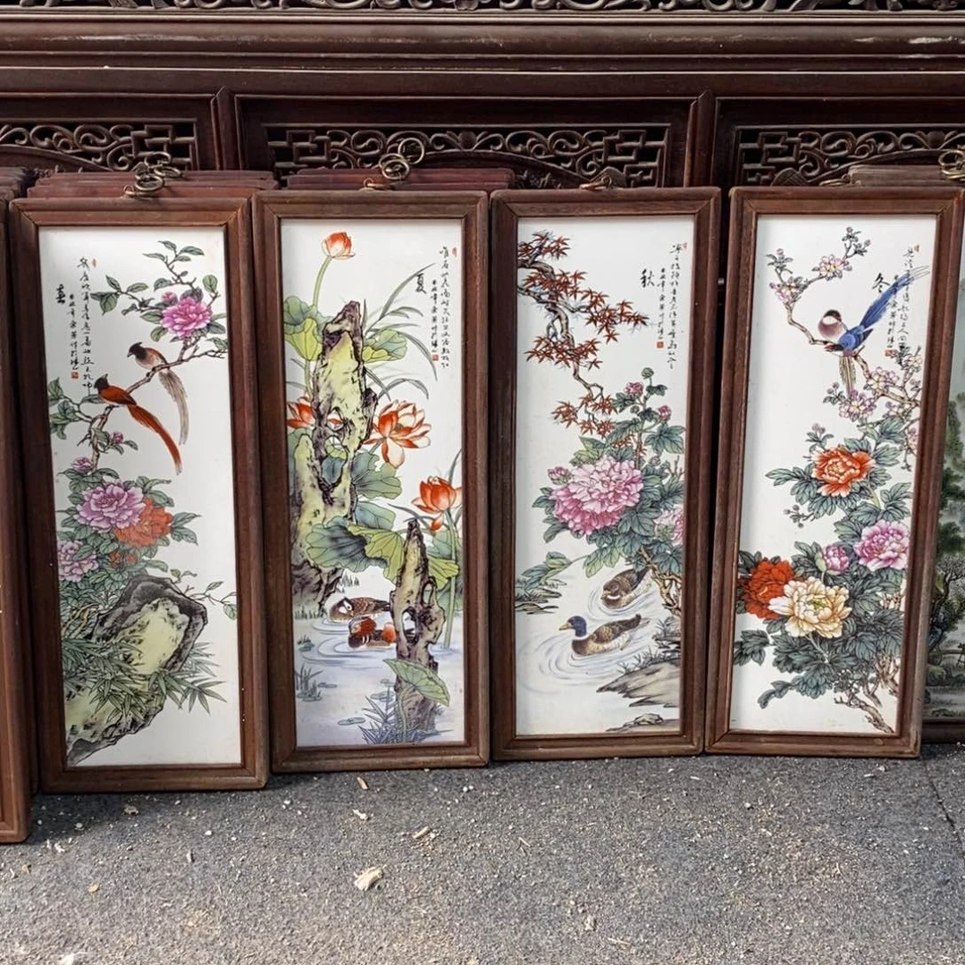 瓷55*21*4 景德镇瓷板画柴窑烧制