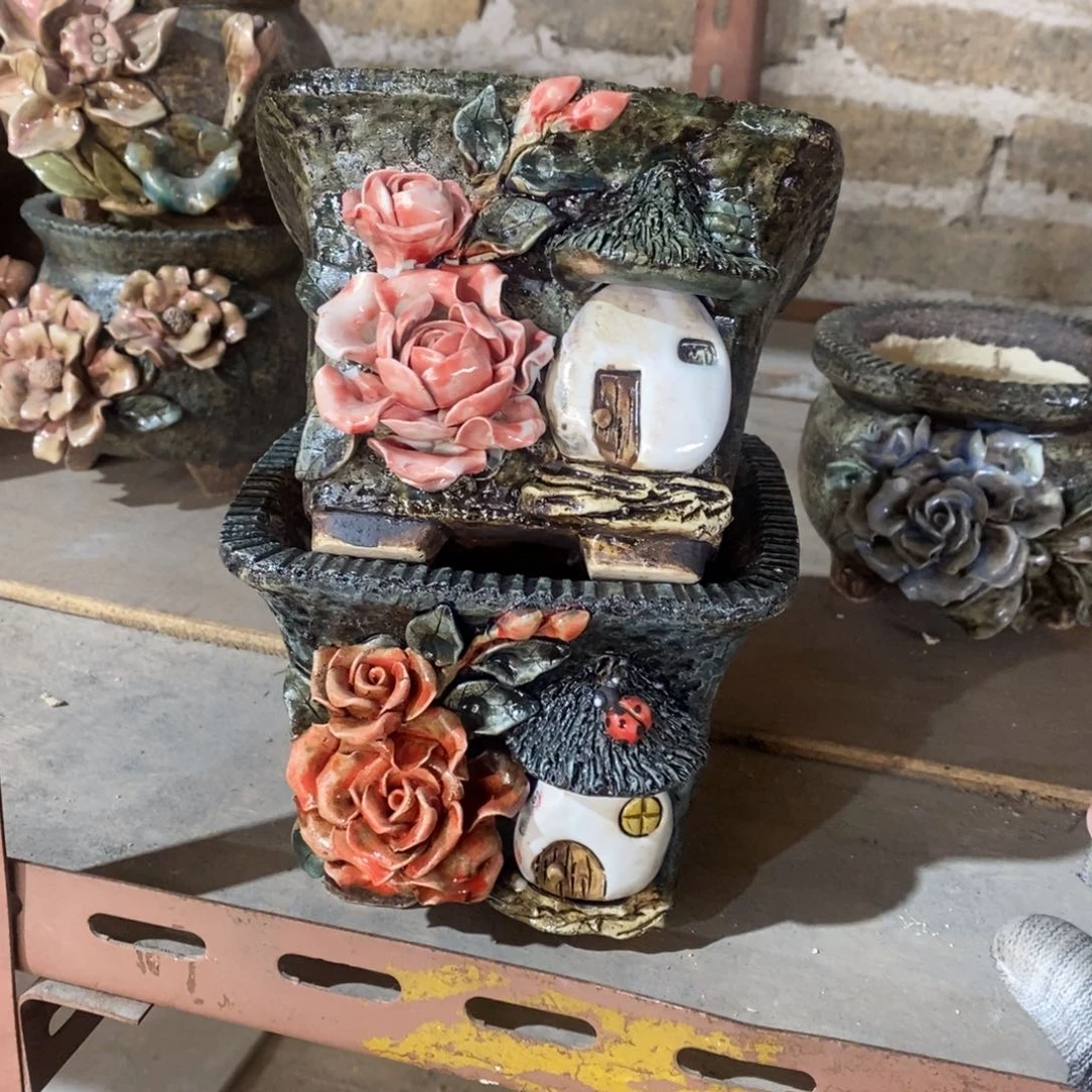 红陶青藤花器多肉花盆