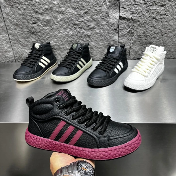 男鞋秋冬季单棉同款保暖时尚休闲鞋爆款三条杠软底运动板鞋潮鞋