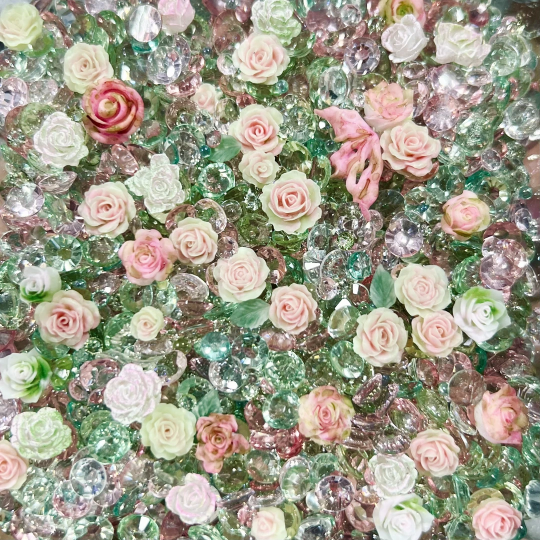 【夜光福利局】花花钻钻啵啵亮片美甲饰品爆闪手工diy漂流瓶摆件