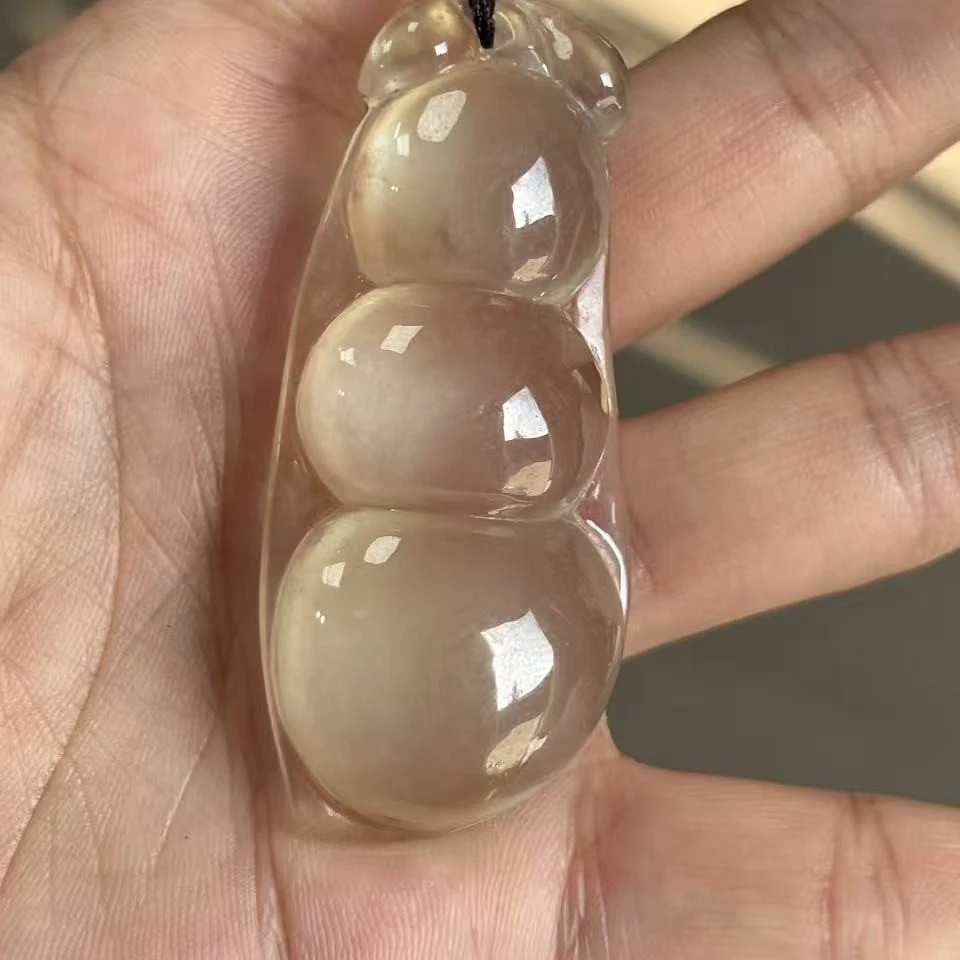 【大美珍藏款】金色四季豆高吊坠