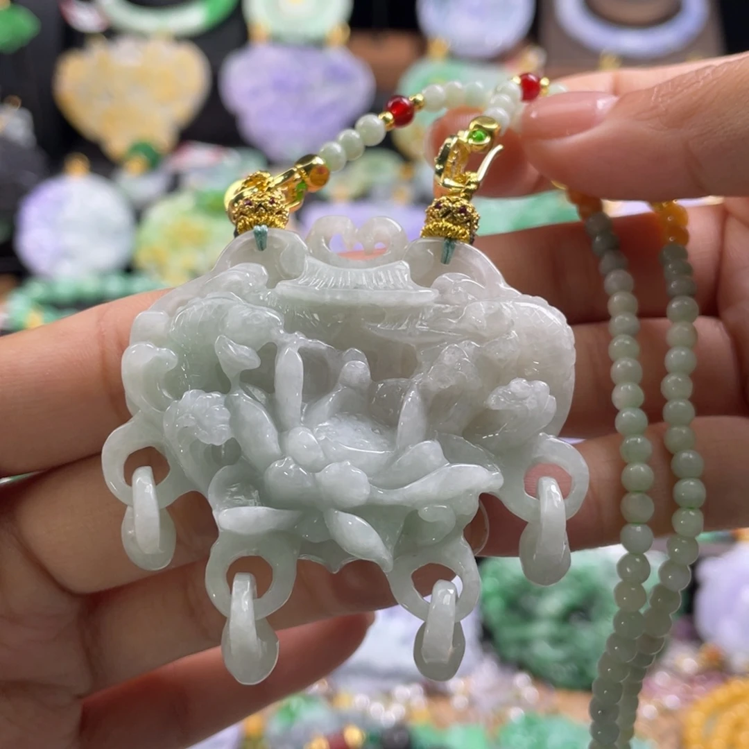 翡翠未镶嵌颈饰代编织