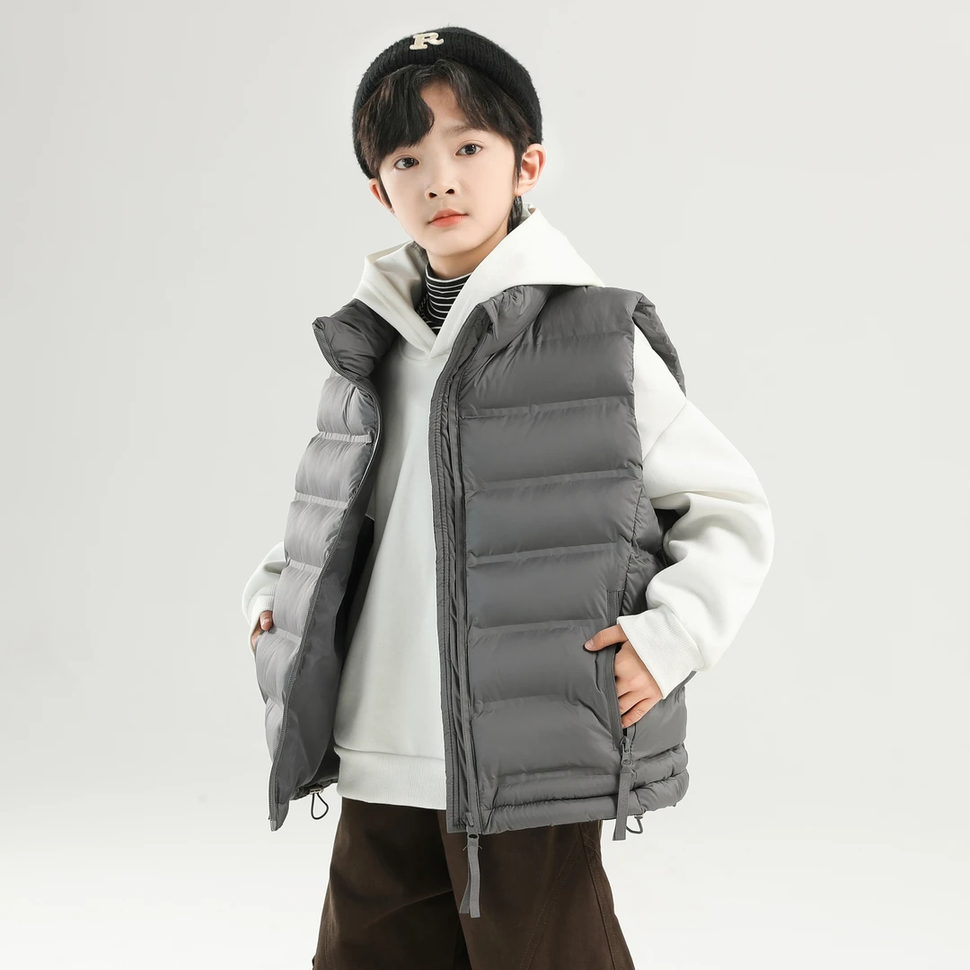 男童马甲冬款2025新款儿童冬装坎肩青少年男孩秋季帅气手塞棉背心