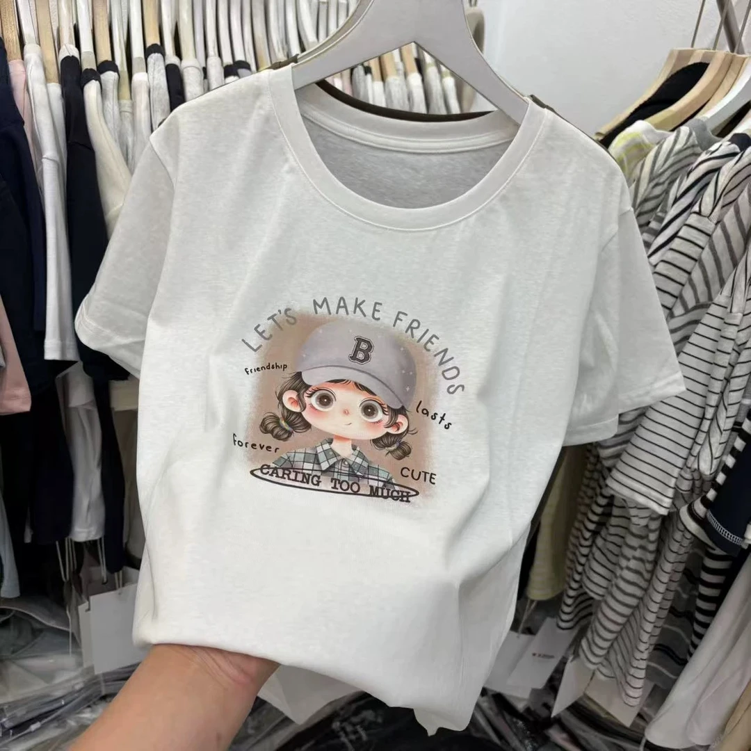 女装雪花棉帽子女孩短袖T恤652